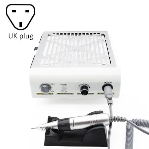 UK Plug LKE 30000 об/мин, 2 в 1, профессиональный пылесос для удаления пыли с ногтей, дрель для маникюра, пилочка для педикюра, аппарат для дизайна ногтей - Цвет: UK Plug