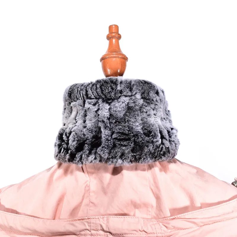 (TopFurMall ) Lady Autumn Winter Genuine Knitted Rex Rabbit Fur Neck Rings Women Scarves Pashmina Wraps LF9017 |