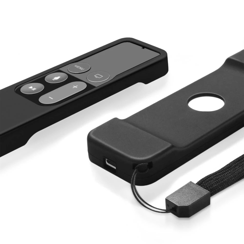 Мягкий силиконовый защитный чехол Besegad с кожаным рукавом ремешок для Apple TV 4 го