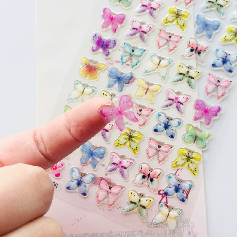 2 листа Радуга мультфильм бабочка девушка дневник наклейки DIY Kawaii Скрапбукинг