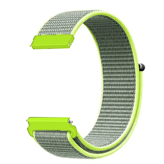 Green Grey 22 мм 20 мм Универсальный нейлоновый ремешок для samsung Шестерни S3 S2 классическая спортивная замена часы группы с регулируемая застежка - Цвет ремешка: Green Grey