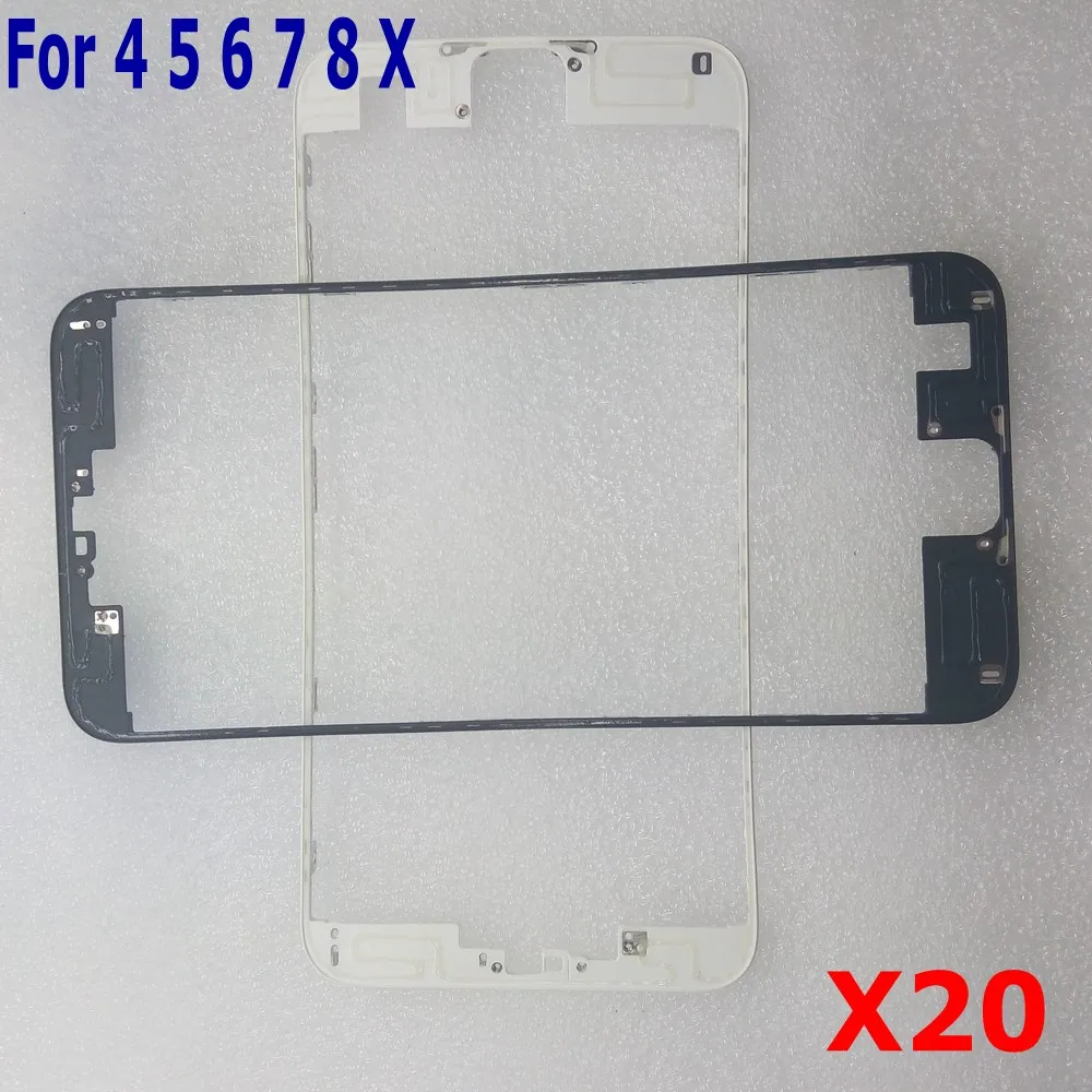 20 шт. передняя панель с горячим клеем для iPhone 4 5 6 6s 7 8 plus ЖК детали корпуса средней