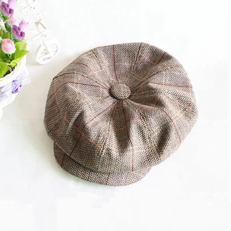 Газетная Кепка s в полоску восьмиугольная кепка Берет Шляпа Унисекс летняя