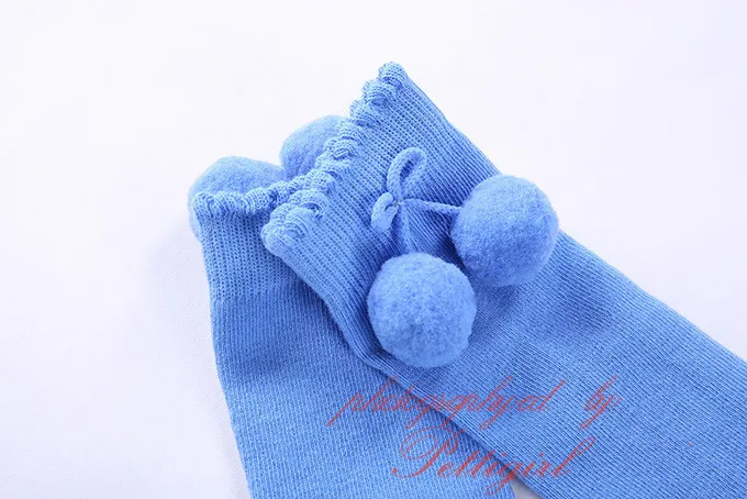Pettigirl/модные носки для девочек; Детские носки с оборками и помпонами; милые детские носки ручной работы; бутик