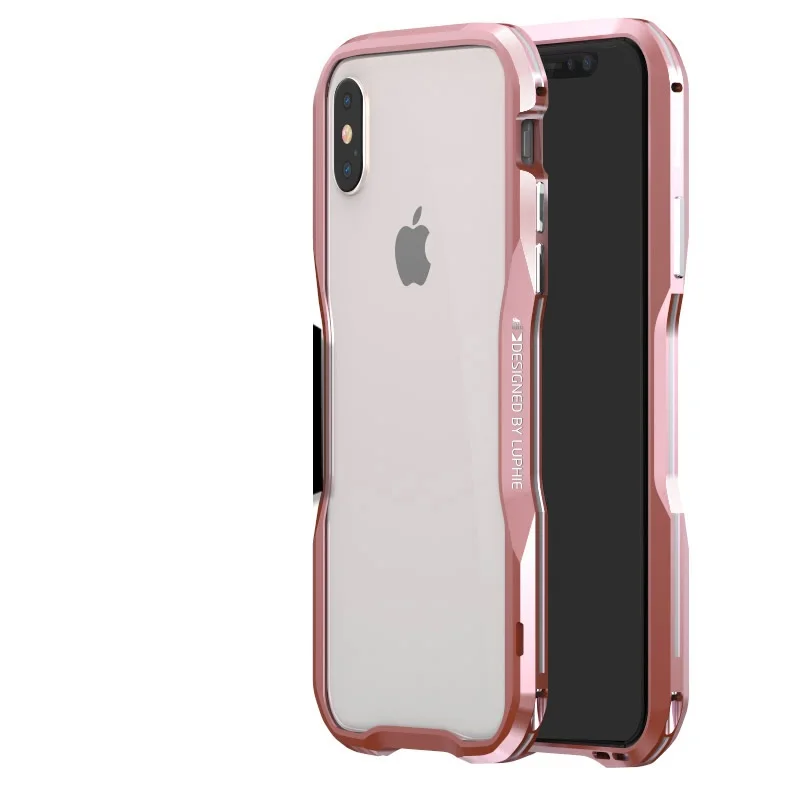 

High Quality Luxury Original Brand LUPHIE Aluminum Metal Bumper For iPhone X 10 8 7 plus Case Incisive Shape Mixed color Frame