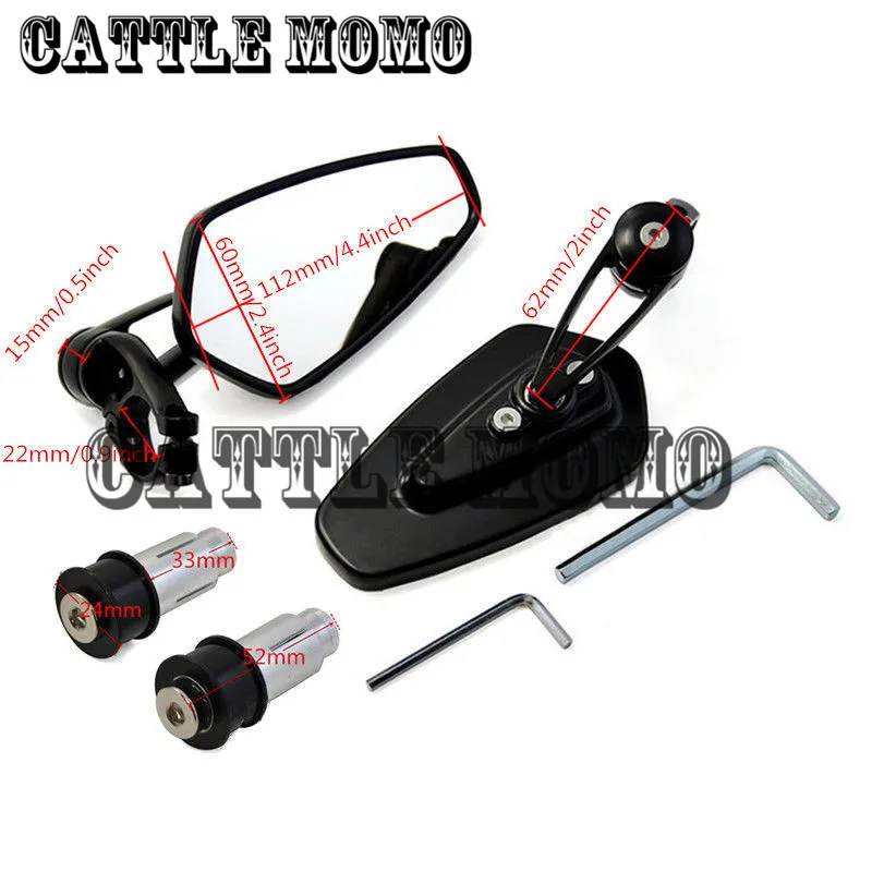 22 мм руль зеркала заднего вида мотоцикла боковые наконечники велосипедного руля
