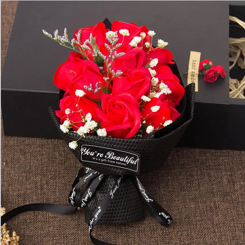 Artificial rose New Valentine's day gift 11 bouquet soap flower box | Дом и сад