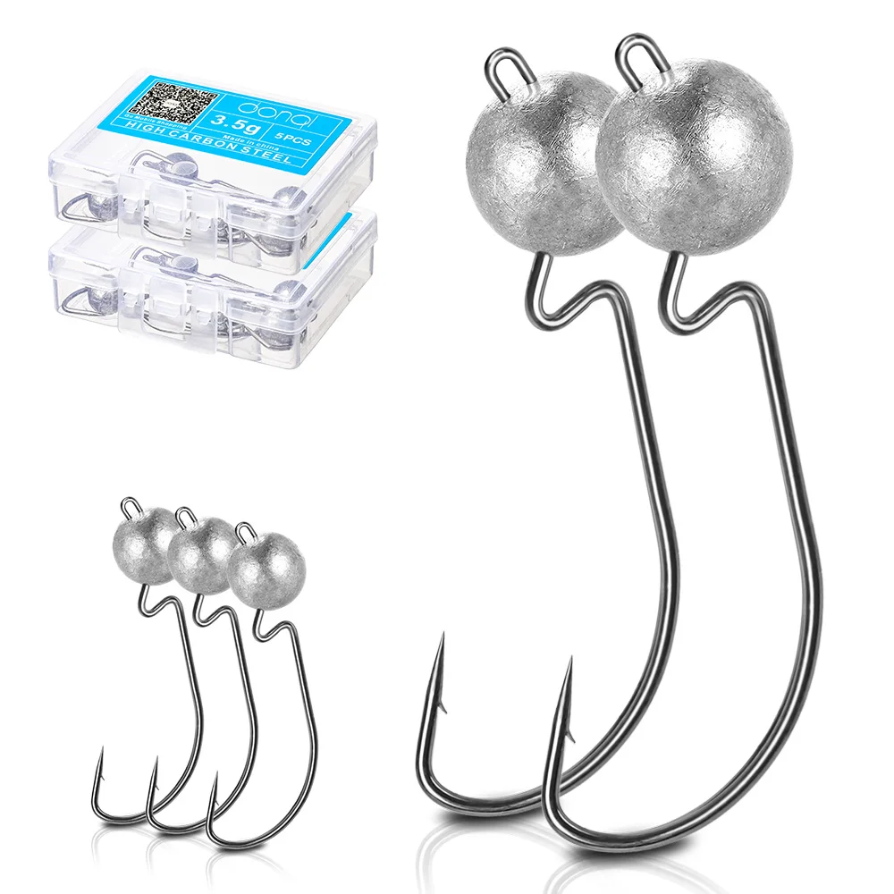 DONQL 5/10 шт. Lead Jig Head рыболовный крючок широкая заводная рукоятка офсетная печать
