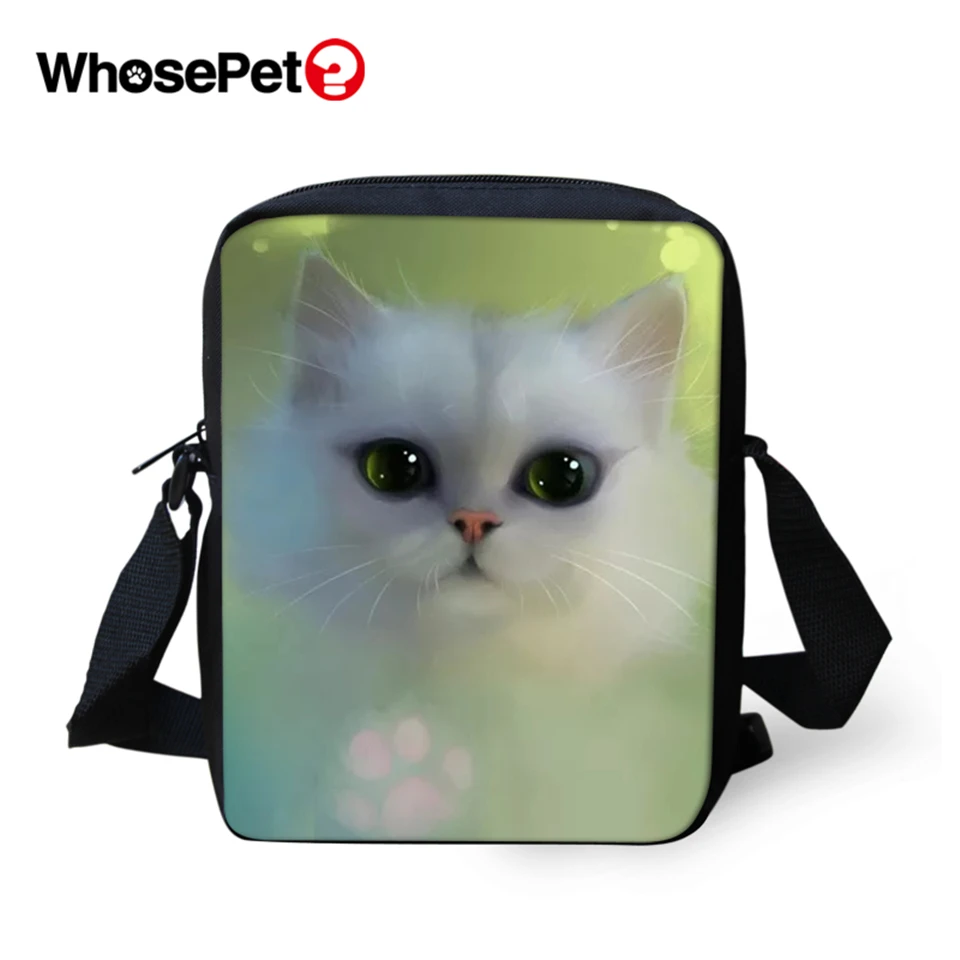 WHOSEPET женские сумки-мессенджеры с мультяшными кошками принтами животных через