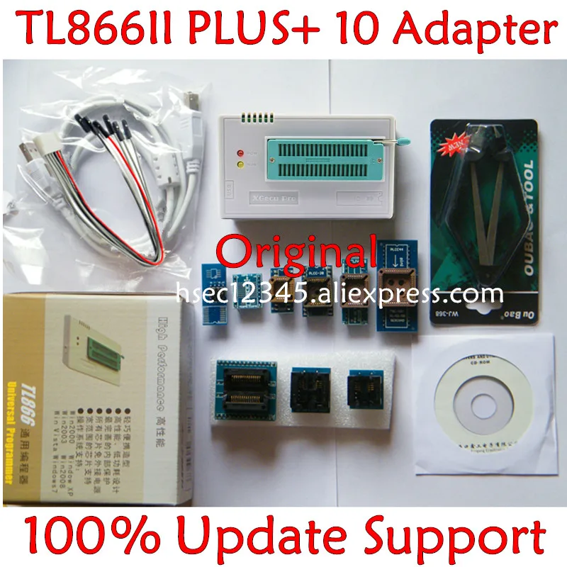V9.00 TL866ii плюс универсальный программатор+ 10 адаптер minipro TL866 программатор NAND программатор флэш Замена TL866cs/A