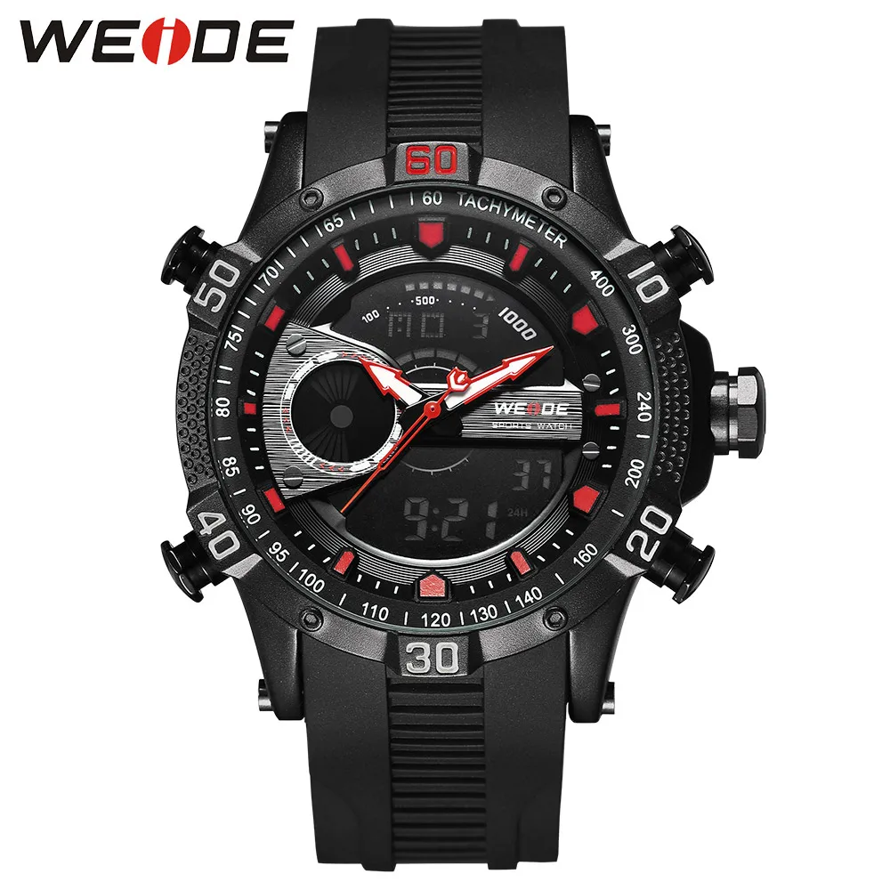 WEIDE Роскошные Брендовые Часы спортивные мужские цифровые из нержавеющей стали Кварцевые часы водонепроницаемые электронная сигнализация часы стимпанк - Цвет: Многоцветный