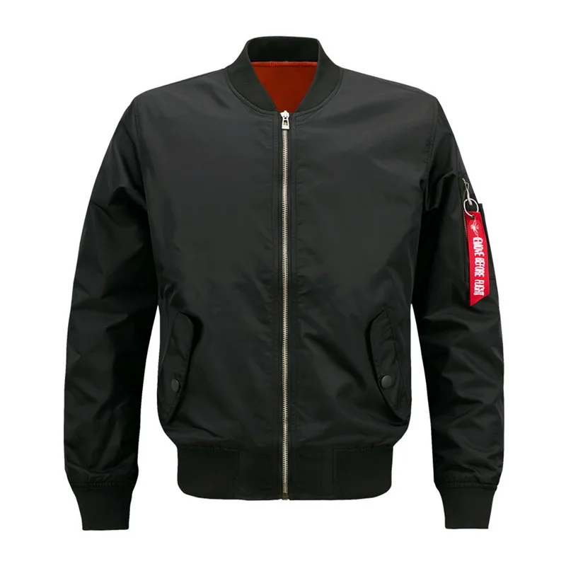 HEFLASHOR Autumn Sports Jackets Large Size Men Pilot Bomber Jacket Male Stand Collar Baseball Arm Zipper Decoration Coat Outwear | Мужская