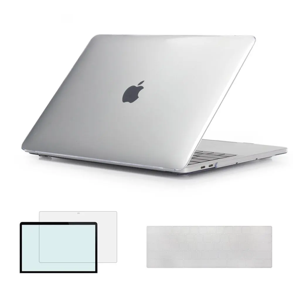 Crystal Clear Для Mac Book New Pro 13 15 дюймов с сенсорной панелью+ чехол-клавиатура чехол для ноутбука для Apple MacBook Air Pro retina 11 12 13 15 оболочка - Цвет: Crystal Clear