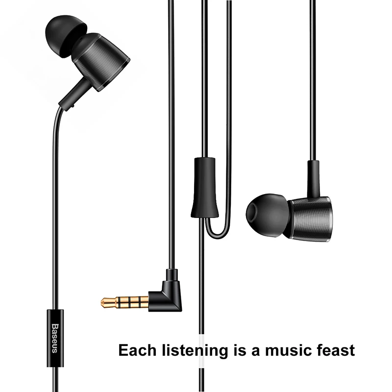 Оригинальные наушники Baseus Hybrid Pro HD проводные вкладыши HiFi стерео металлическая