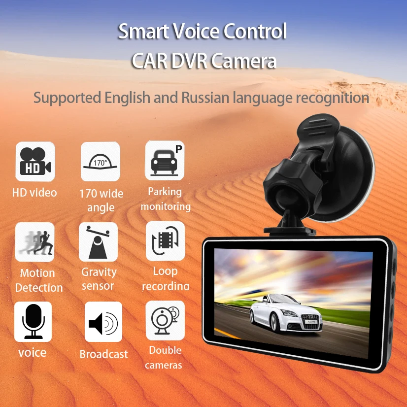 E-ACE мини Dash Camara видео цифровой видеорегистратор для автомобиля Voice Contro Full HD 1296 P 3 0