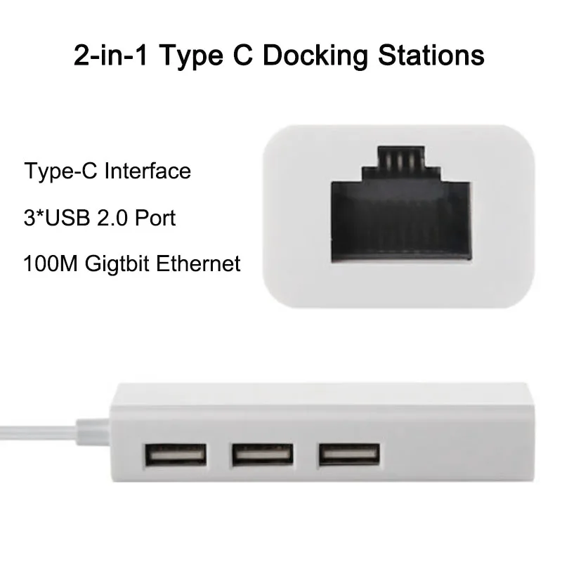 USB 3 1 Тип C до 2 0 концентратор с Ethernet RJ45 100 M Gigabit LAN сетевой Порты адаптер для Apple Macbook