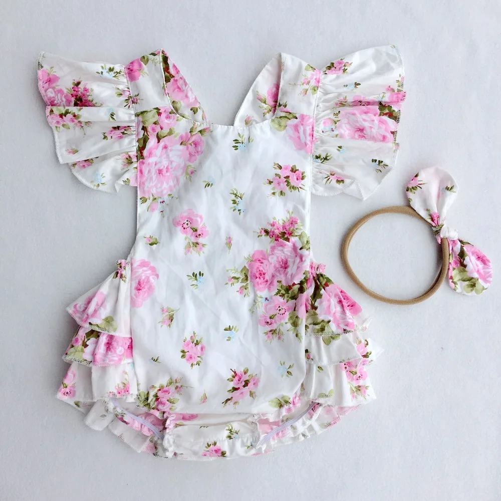 Детские комбинезоны с цветочным рисунком для новорожденных хлопковые детские