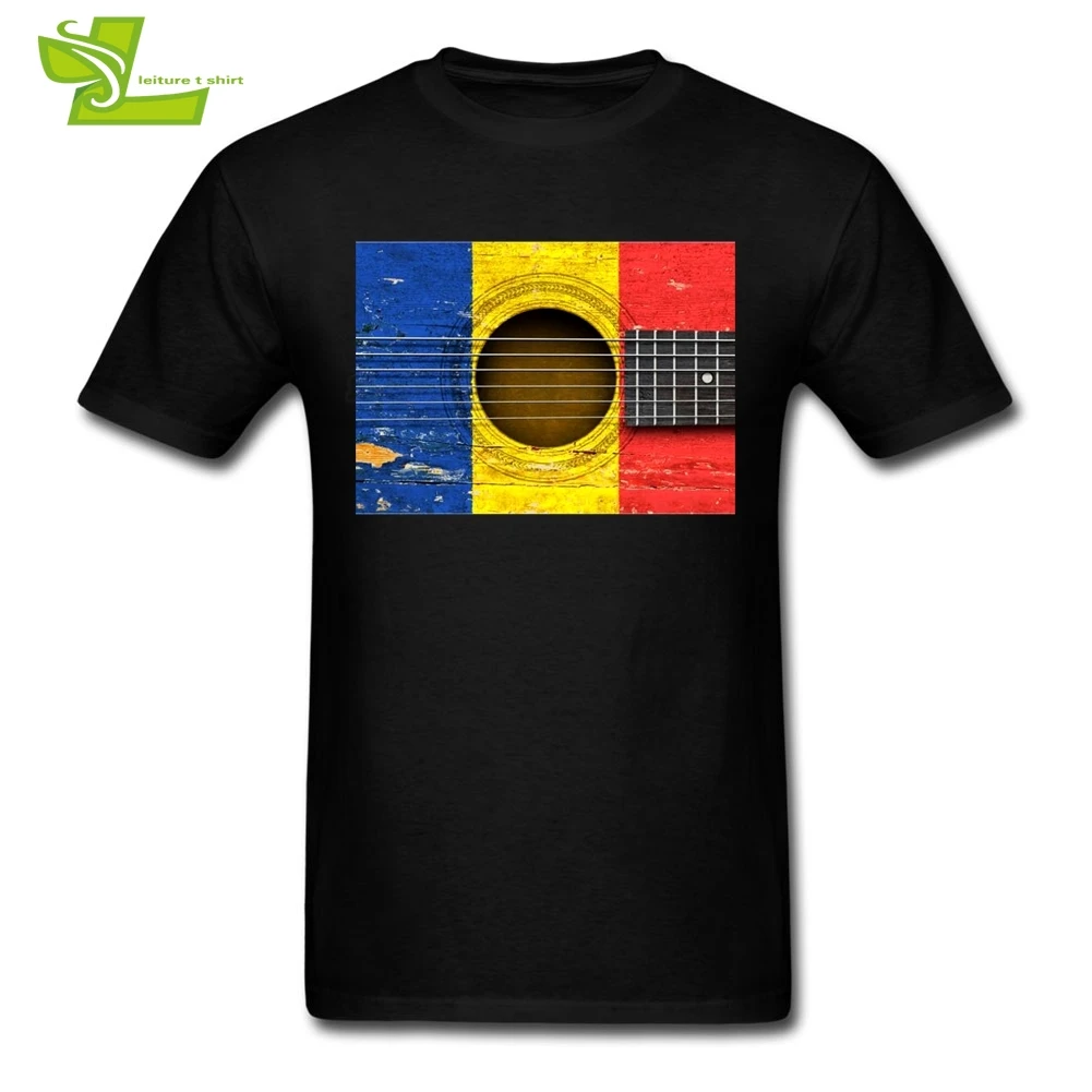 3D винтажная акустическая гитара с румынским флагом футболка новинка Camisetas