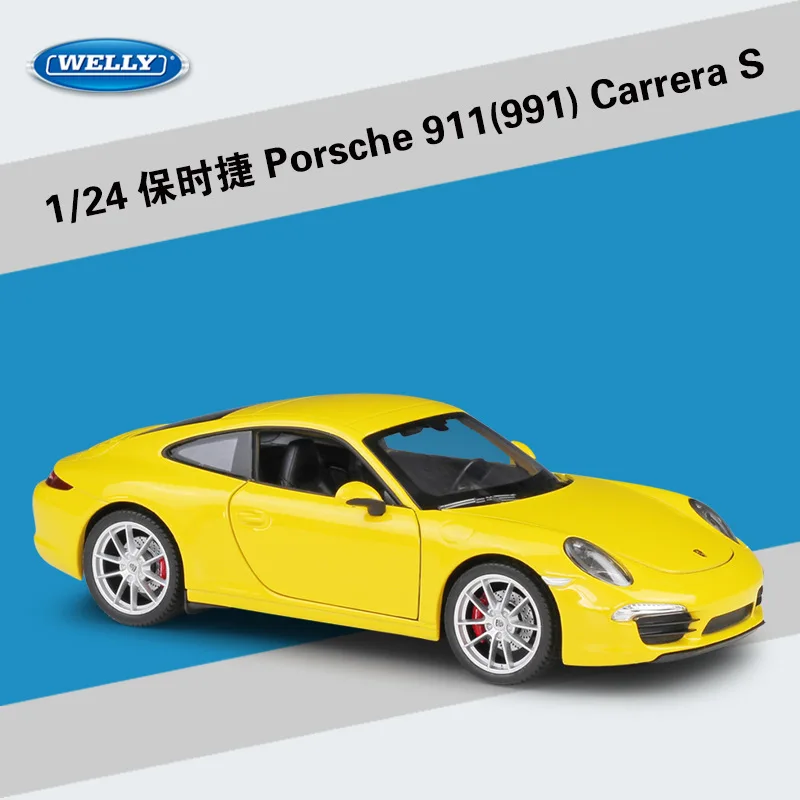 Резиновые Литья под давлением модель автомобиля 1:24 весы классические Porsche 911/918/356/959 Автомобиль Спорт сплава металла игрушки гоночный автомобиль для детей Коллекция подарков - Цвет: 911 (991) Yellow