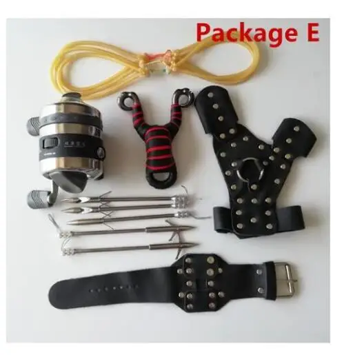 Package E Открытый рыболовный Рогатка набор мощный стрельба из лука стрельба Охота набор комбинация стрела Рогатка катапульта рыболовные инструменты - Цвет: Package E