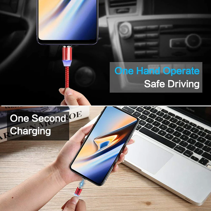 Магнитный кабель Micro USB для iPhone samsung oneplus 6t type-c, быстрая зарядка, магнитное зарядное устройство, usb type C, кабели для мобильных телефонов