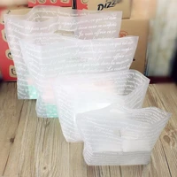 40x31cm 50pcs large alphabet printed plastic shopping bags with handle clear boutique cloth gift packaging plastic bag