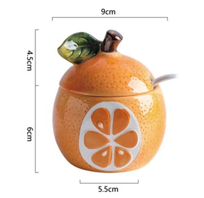 Orange Керамическая банка для хранения в форме фруктов, Минималистичная Милая бутылка для хранения кофе, сахара, чая, органайзер, Декор для дома - Цвет: Orange