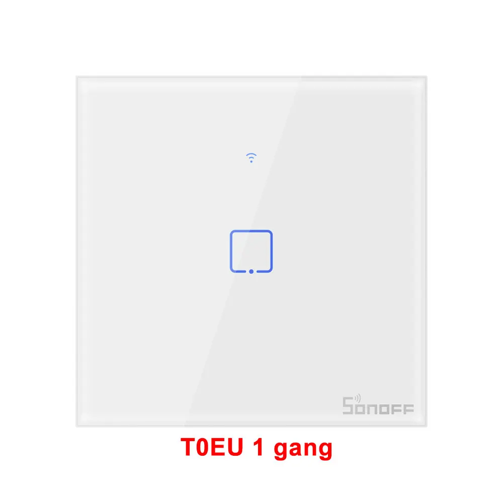 Sonoff T0EU 1 gang Itead Sonoff T0EU 86 1/2/3 серии TX настенный сенсорный переключатель Wi-Fi пульт дистанционного управления Управление умный дом переключатель работает с Alexa Google Home - Комплект: Sonoff T0EU 1 gang