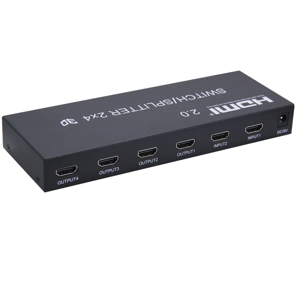 4K 2X4 HDMI 2 0 переключатель/сплиттер Поддержка 4K60Hz RGB/YUV 4:4:4 ИК управления для
