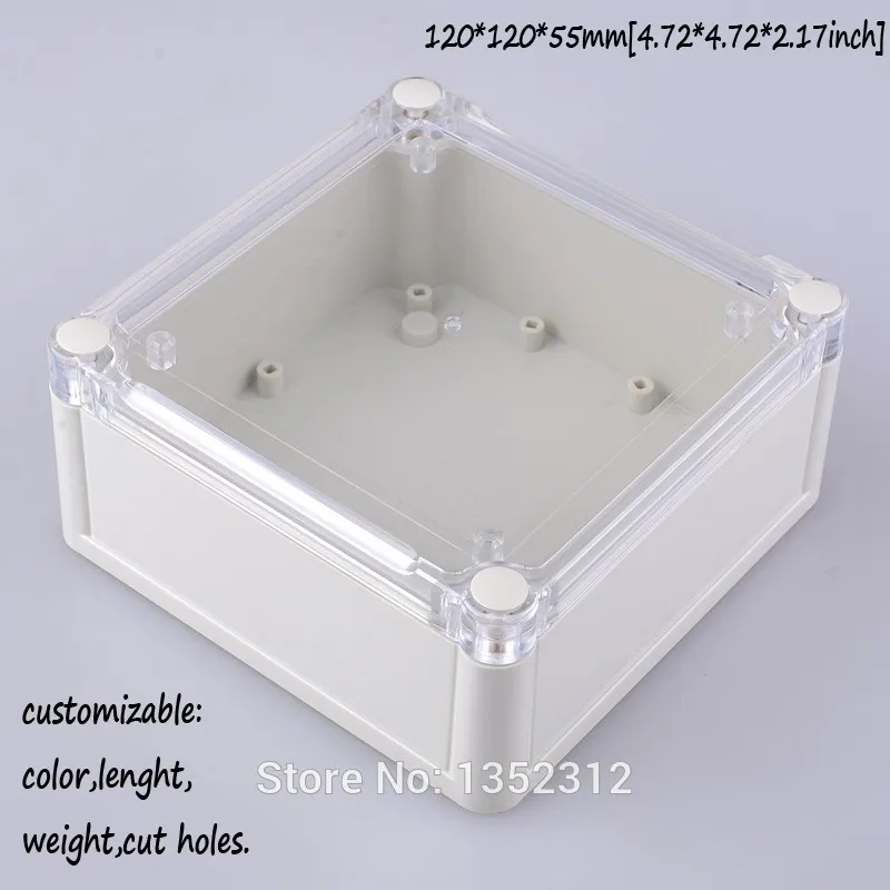 10 шт./лот 120*120*55 мм IP68 пластиковый водонепроницаемый корпус DIY project box для
