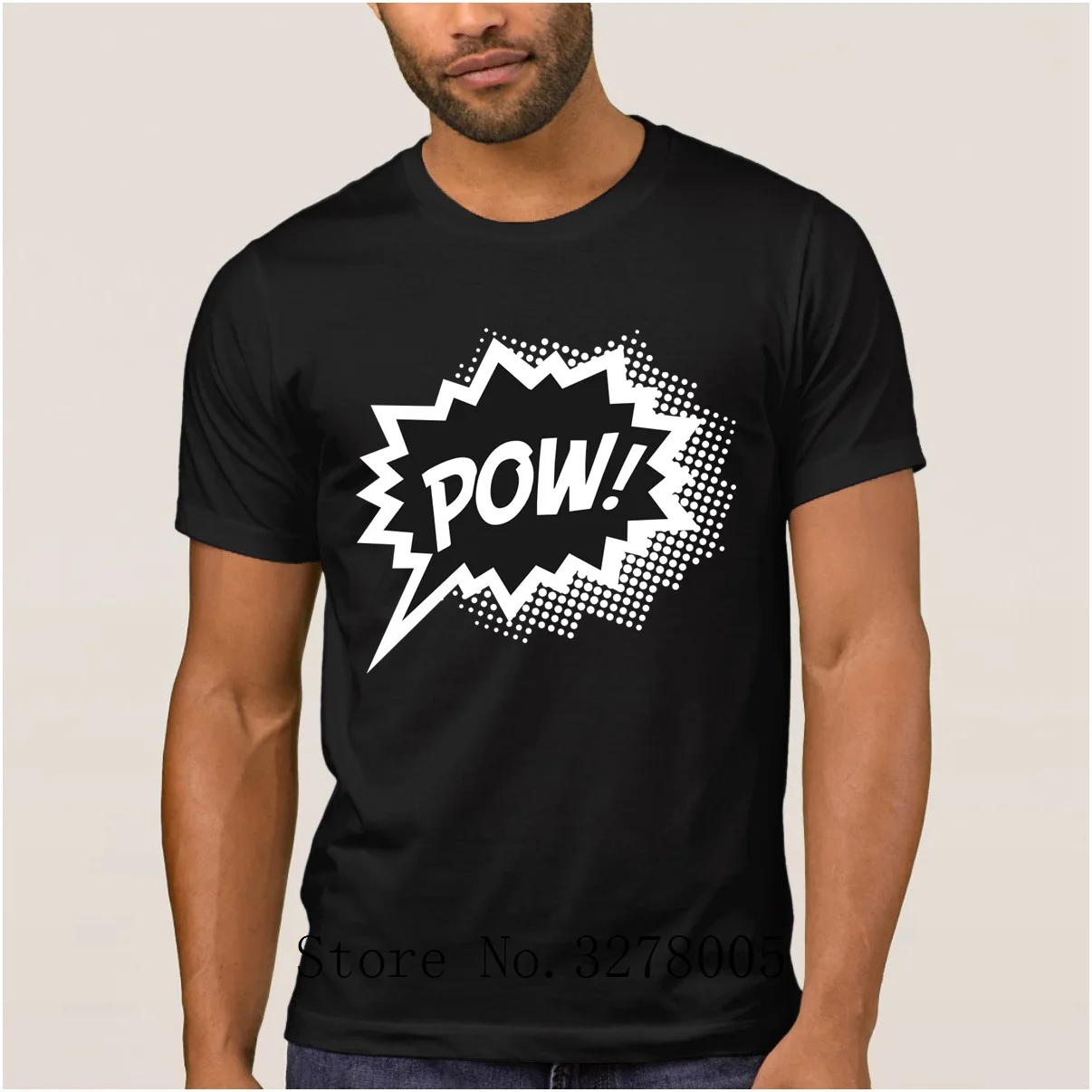 Подарочная сумасшедшая комиксная футболка Pow с героями мультфильмов забавная