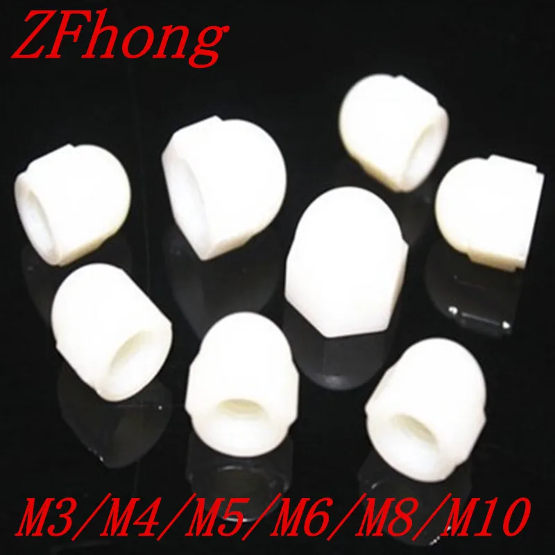 

100PCS m3/m4/m5/m6 Withe nylon plastic hex cap nut acorn nuts