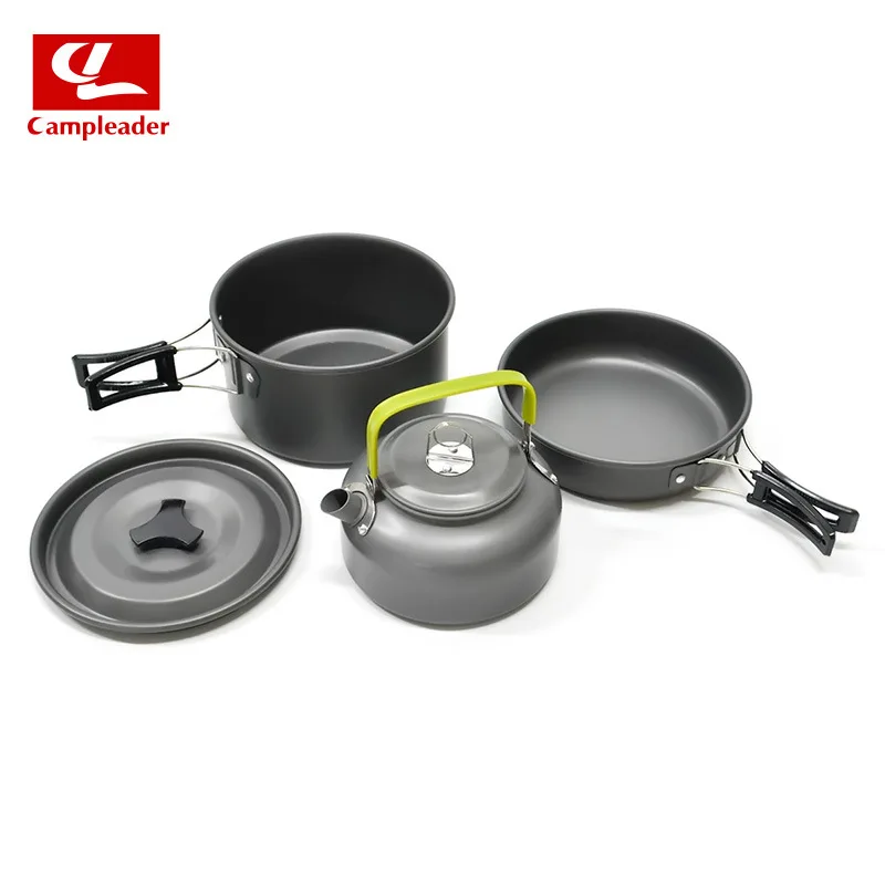 Посуда для кемпинга набор кастрюль кипения на открытом воздухе сковорода жарки