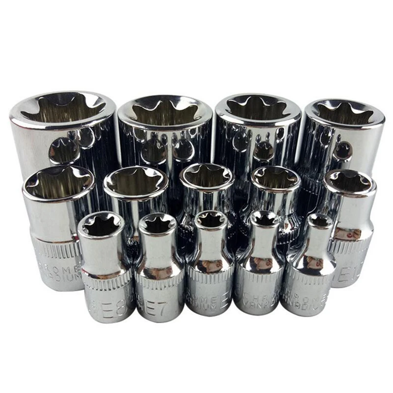 14 шт. Torx Star Socket Набор хром ванадиевой набор инструментов E розетки производство