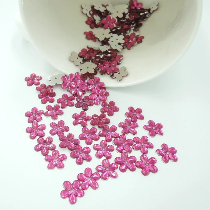 100 шт. малиновый Цвет шить на горный хрусталь Круглый акриловый Flatback камни strass