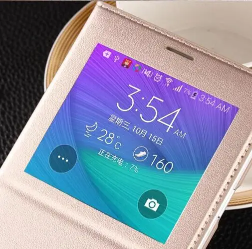 Оригинальный чехол книжка из искусственной кожи с чипом для Samsung Galaxy Note 4 Note4 N910 N910F