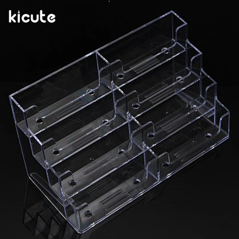 Kicute, хит, настольный бизнес-держатель для карт, 8 карманов, подставка, прозрачный акриловый дисплей, стойка, офисные принадлежности для дома