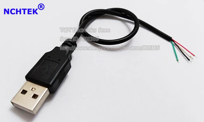 Штекер NCHTEK USB 2 0 типа А 4 контакта провода шнур для передачи данных соединители