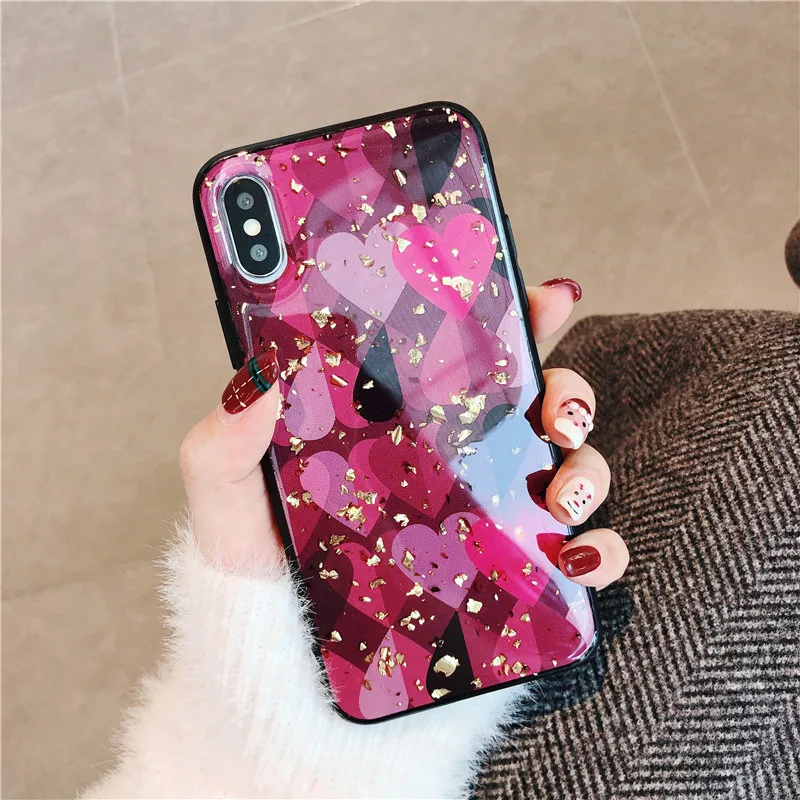 Женский роскошный эпоксидный Мягкий ТПУ чехол Samtsui для iPhone 11 Pro Max с сердечком XMAX X