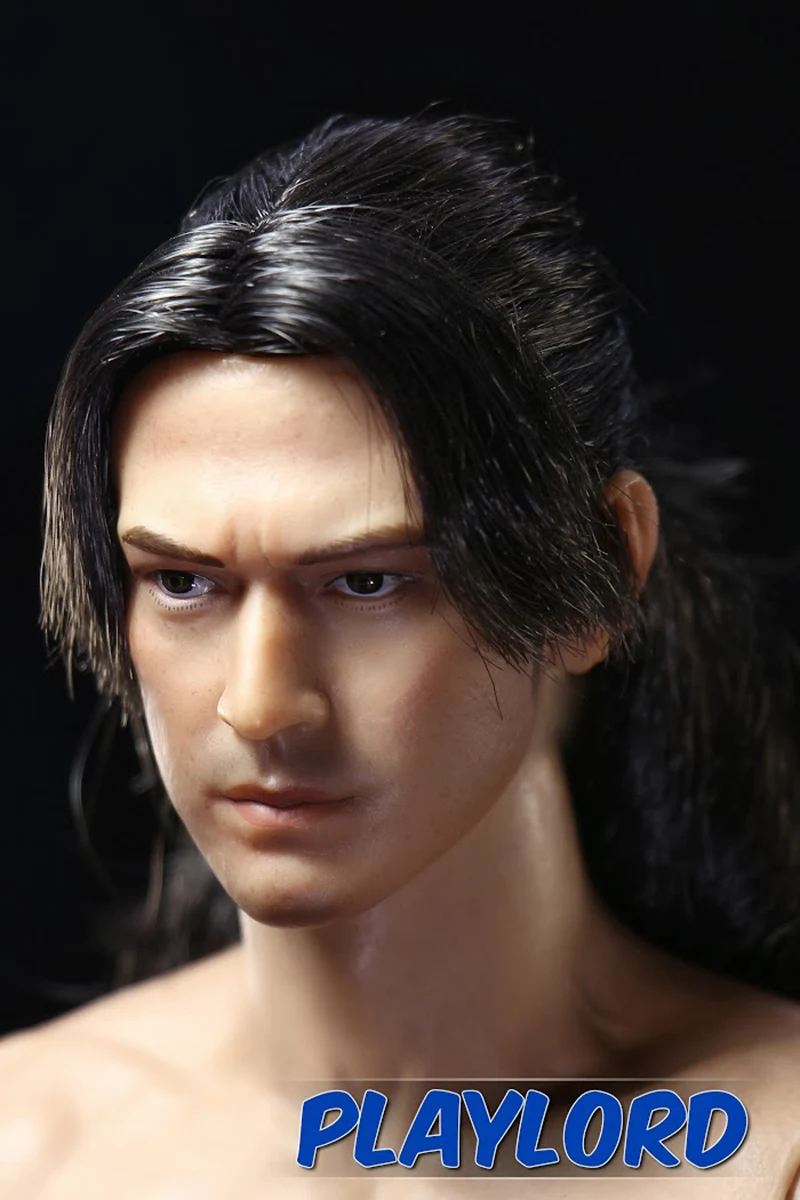 1/6 Мужская голова Лепка масштаб 1:6 Takeshi Kaneshiro длинные волосы версия резные Akechi
