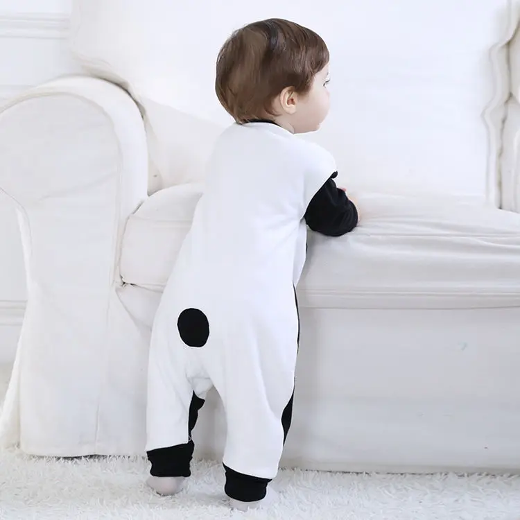 

Black panda Toddler Unisex-baby spring and autmn Jumpsuit Christmas Romper Onesie Outfits Suit Black panda with gift