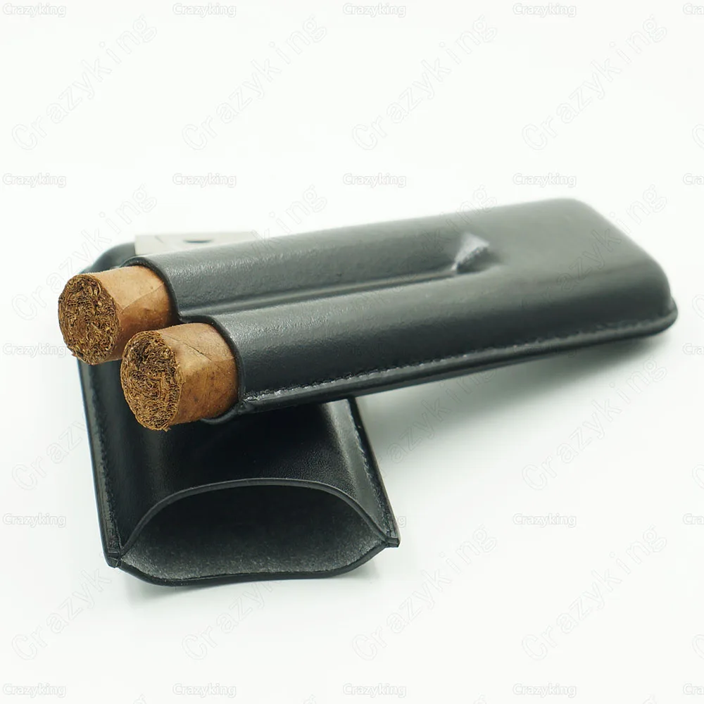 Чехол для сигары Cohiba кожаный путешествий с 2 трубками|humidor|humidor cohibahumidor cigars |