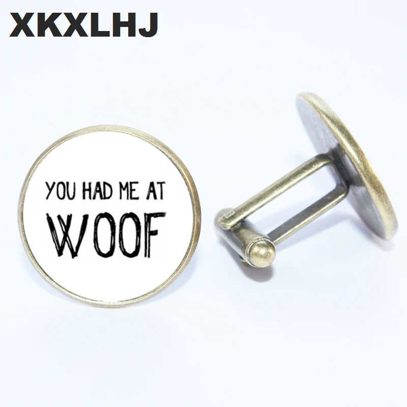 XKXLHJ 2018 Новинка You Make Me In Woof Квадратные запонки искусство ручной работы купольные