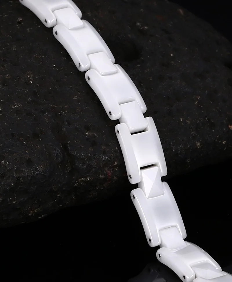 Высококачественные белые керамические браслеты для женщин черные гематитовые