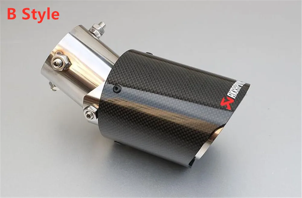 1x регулируемый угол Akrapovic наконечники из углеродного волокна для автомобиля выхлопная труба для Renault Opel автомобиль-Стайлинг универсальные автомобильные аксессуары