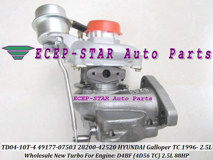 TD04 10T 4 Турбокомпрессор 49177 07503 28200 42520 Для HYUNDAI Galloper TC 1996 двигатель D4BF (4D56 T/C) 2.5L