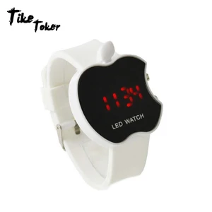 Женские светодиодные часы TIke Toker, модные яркие часы в форме яблока, женские спортивные часы, женские часы 08