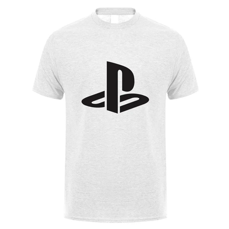Ash Grey Футболка Playstation летняя хлопковая забавная футболка с короткими рукавами Мужская футболка футболки LH-083 - Цвет: Ash Grey