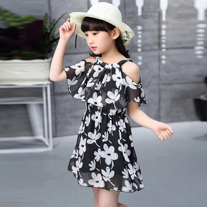 Teenage Girl Dresses Summer 2021 Children's Clothing Kids Flower Dress Chiffon Princess For Age 7 8 9 10 11 12 Years | Детская