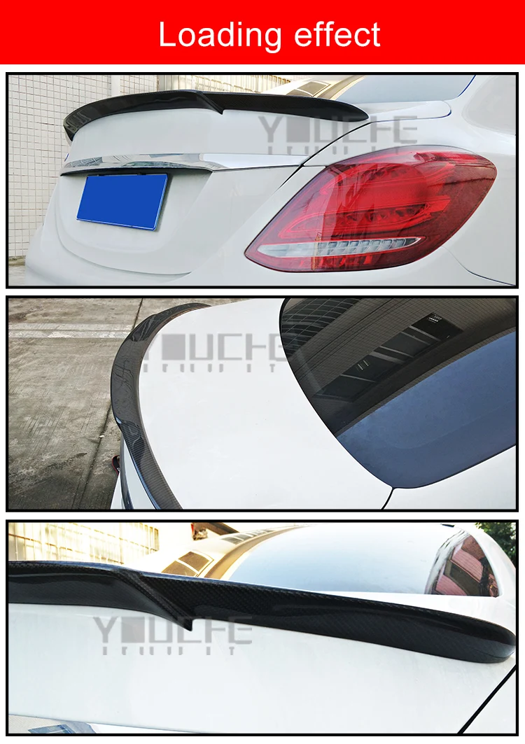 W205 задний спойлер для Mercedes C class W205 4-дверный седан C180 C200 C250 C300 C350+ углеродного волокна багажника спойлер